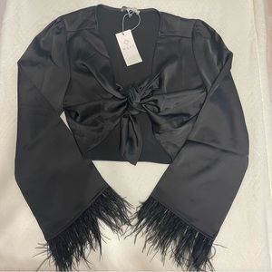 WAYF satin classic crop top